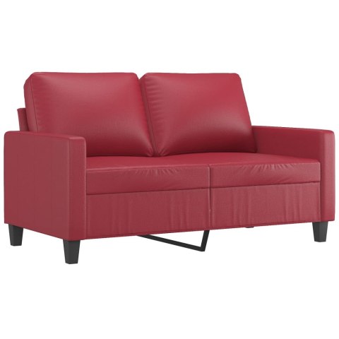 2-OSOBOWA SOFA WINNA CZERWIEŃ 120CM SZTUCZNA SKÓRA