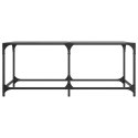 STOLIK KAWOWY Z CZARNYM SZKLANYM BLATEM 98,5X50X40CM STAL