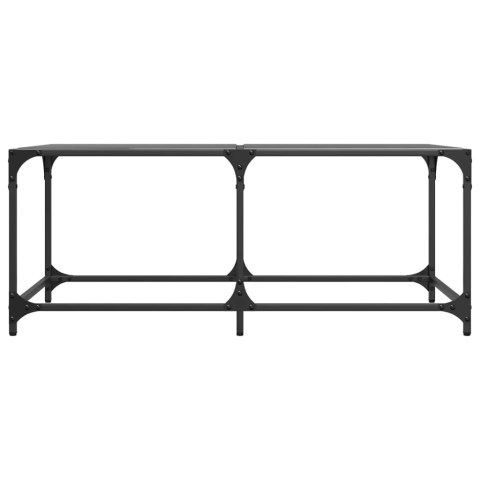 STOLIK KAWOWY Z CZARNYM SZKLANYM BLATEM 98,5X50X40CM STAL