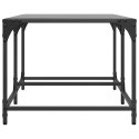 STOLIK KAWOWY Z CZARNYM SZKLANYM BLATEM 98,5X50X40CM STAL