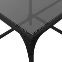 STOLIK KAWOWY Z CZARNYM SZKLANYM BLATEM 98,5X50X40CM STAL