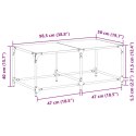STOLIK KAWOWY Z CZARNYM SZKLANYM BLATEM 98,5X50X40CM STAL