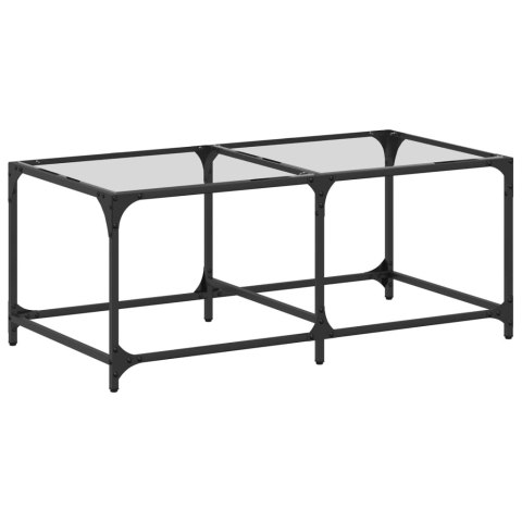 STOLIK KAWOWY ZE SZKLANYM BLATEM 98,5X50X40CM STAL