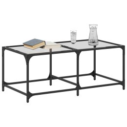 STOLIK KAWOWY ZE SZKLANYM BLATEM 98,5X50X40CM STAL