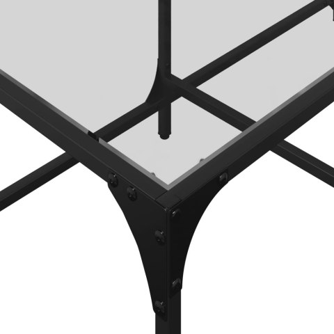 STOLIK KAWOWY ZE SZKLANYM BLATEM 98,5X50X40CM STAL