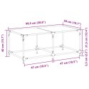 STOLIK KAWOWY ZE SZKLANYM BLATEM 98,5X50X40CM STAL