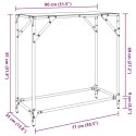 STOLIK KAWOWY Z CZARNYM SZKLANYM BLATEM 80X35X81CM STAL