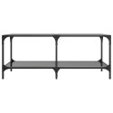 STOLIK KAWOWY Z CZARNYM SZKLANYM BLATEM 98,5X50X40CM STAL
