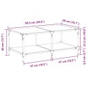 STOLIK KAWOWY Z CZARNYM SZKLANYM BLATEM 98,5X50X40CM STAL
