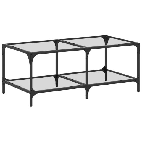 STOLIK KAWOWY ZE SZKLANYM BLATEM 98,5X50X40CM STAL