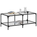 STOLIK KAWOWY ZE SZKLANYM BLATEM 98,5X50X40CM STAL