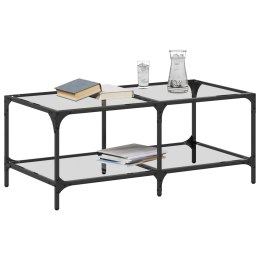 STOLIK KAWOWY ZE SZKLANYM BLATEM 98,5X50X40CM STAL