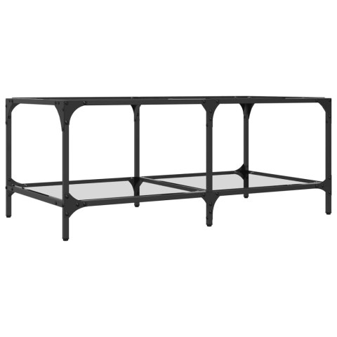 STOLIK KAWOWY ZE SZKLANYM BLATEM 98,5X50X40CM STAL