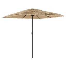 PARASOL OGRODOWY NA STALOWYM SŁUPKU BRĄZOWY 248X248X248CM