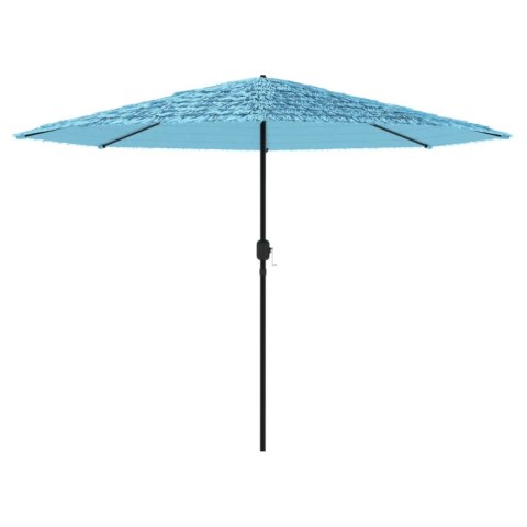 PARASOL OGRODOWY NA STALOWYM SŁUPKU NIEBIESKI 388X388X248CM