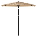 PARASOL OGRODOWY NA STALOWYM SŁUPKU BRĄZOWY 268X268X226CM
