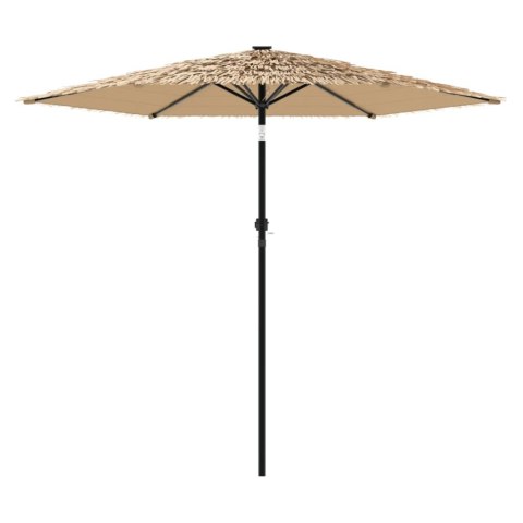PARASOL OGRODOWY NA STALOWYM SŁUPKU BRĄZOWY 268X268X226CM