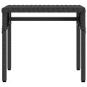 LEŻAK OGRODOWY Z ZADASZENIEM I STOLIKIEM 2 SZT. CZARNE POLIRATTAN
