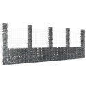 OGRODZENIE GABIONOWE Z 5 SŁUPKAMI ŻELAZO 500X20X200CM