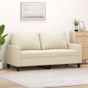 2-OSOBOWA SOFA KREMOWY 140CM SZTUCZNA SKÓRA