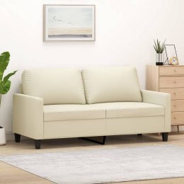 2-OSOBOWA SOFA KREMOWY 140CM SZTUCZNA SKÓRA