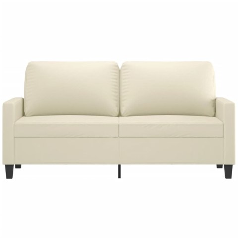 2-OSOBOWA SOFA KREMOWY 140CM SZTUCZNA SKÓRA