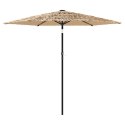 PARASOL OGRODOWY NA STALOWYM SŁUPKU BRĄZOWY 223X223X213CM