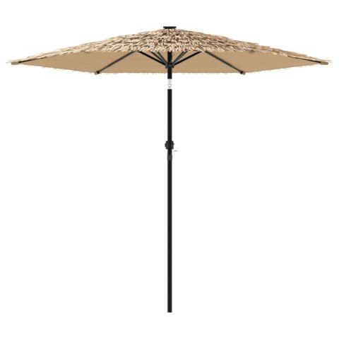 PARASOL OGRODOWY NA STALOWYM SŁUPKU BRĄZOWY 223X223X213CM