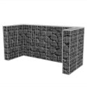 GABION OSŁONOWY NA 3 KOSZE NA ŚMIECI STALOWY 250X100X120CM