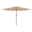 PARASOL OGRODOWY NA STALOWYM SŁUPKU BRĄZOWY 288X288X225CM