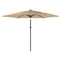 PARASOL OGRODOWY NA STALOWYM SŁUPKU BRĄZOWY 288X288X225CM