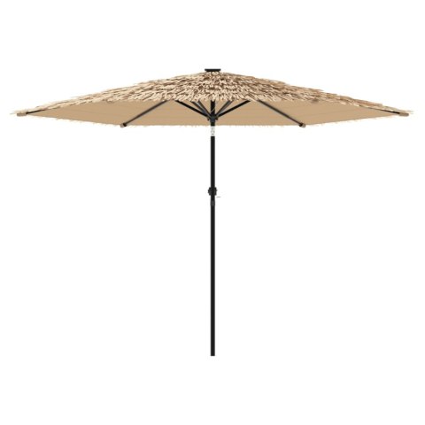 PARASOL OGRODOWY NA STALOWYM SŁUPKU BRĄZOWY 288X288X225CM