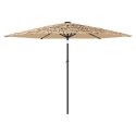 PARASOL OGRODOWY NA STALOWYM SŁUPKU BRĄZOWY 288X288X225CM