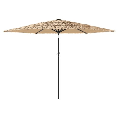 PARASOL OGRODOWY NA STALOWYM SŁUPKU BRĄZOWY 288X288X225CM
