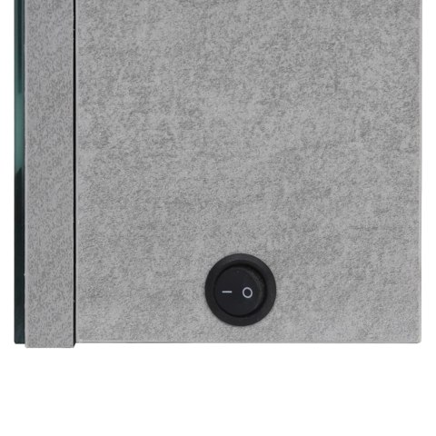 SZAFKA ŁAZIENKOWA Z LUSTREM I LED 89X14X62CM SZAROŚĆ BETONU