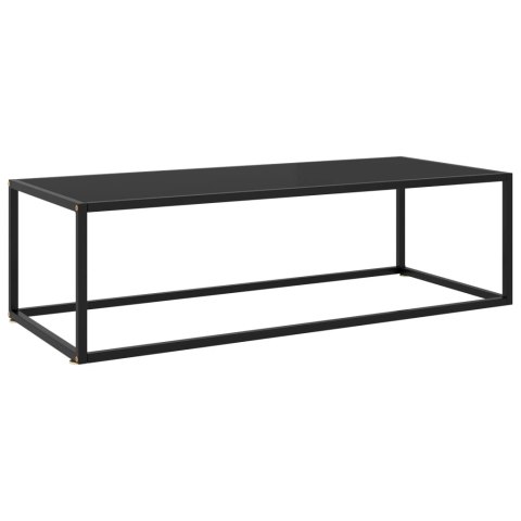 STOLIK KAWOWY SZKŁO W CZARNYM KOLORZE 120X50X35CM