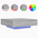 STOLIK KAWOWY Z LED SZARY DĄB SONOMA 100X100X31CM