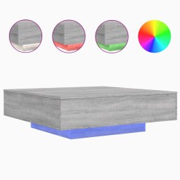 STOLIK KAWOWY Z LED SZARY DĄB SONOMA 100X100X31CM