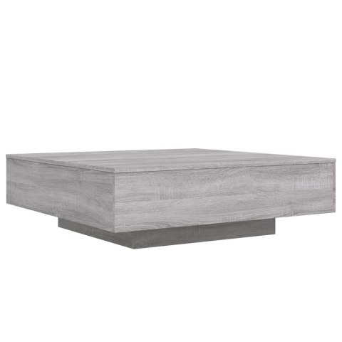 STOLIK KAWOWY Z LED SZARY DĄB SONOMA 100X100X31CM