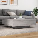 STOLIK KAWOWY Z LED SZARY DĄB SONOMA 100X100X31CM