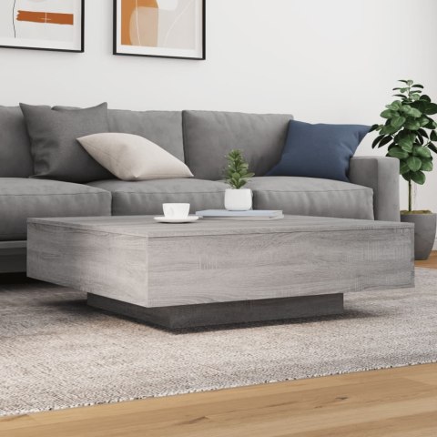 STOLIK KAWOWY Z LED SZARY DĄB SONOMA 100X100X31CM