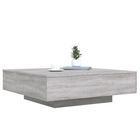 STOLIK KAWOWY Z LED SZARY DĄB SONOMA 100X100X31CM