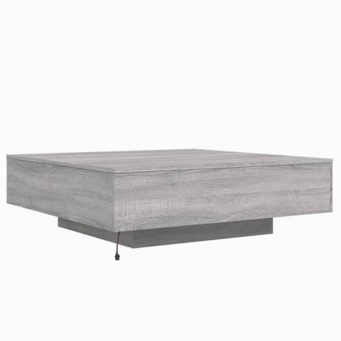 STOLIK KAWOWY Z LED SZARY DĄB SONOMA 100X100X31CM