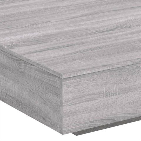STOLIK KAWOWY Z LED SZARY DĄB SONOMA 100X100X31CM