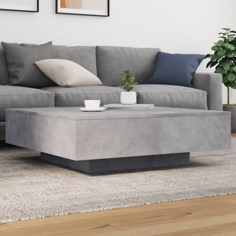 STOLIK KAWOWY Z OŚWIETLENIEM LED SZAROŚĆ BETONU 100X100X31CM