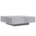 STOLIK KAWOWY Z OŚWIETLENIEM LED SZAROŚĆ BETONU 100X100X31CM
