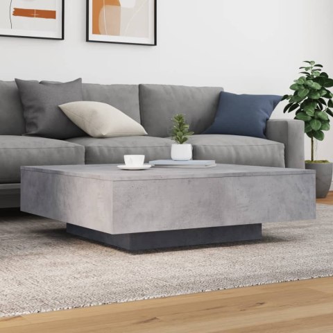 STOLIK KAWOWY Z OŚWIETLENIEM LED SZAROŚĆ BETONU 100X100X31CM