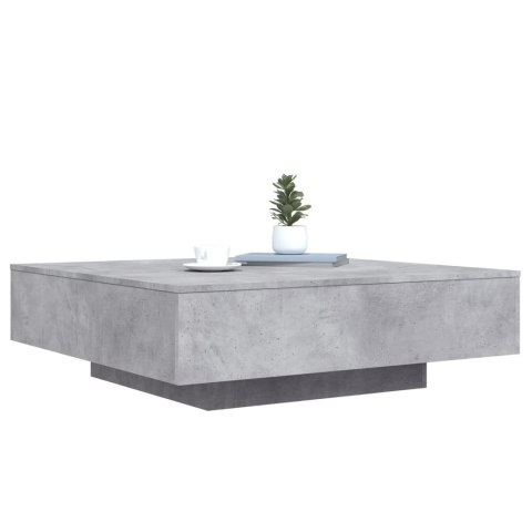STOLIK KAWOWY Z OŚWIETLENIEM LED SZAROŚĆ BETONU 100X100X31CM