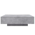 STOLIK KAWOWY Z OŚWIETLENIEM LED SZAROŚĆ BETONU 100X100X31CM