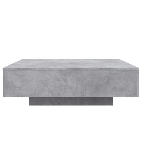 STOLIK KAWOWY Z OŚWIETLENIEM LED SZAROŚĆ BETONU 100X100X31CM